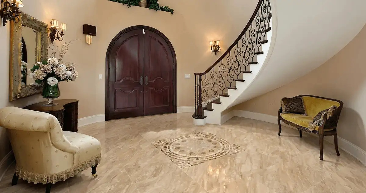 Entrance hall with professionally installed ceramic tile flooring in Lakewood CO